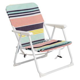 56x60x63cm Oxford Cloth White Iron Frame Beach Chair Color Small Size (Option: 81769047)