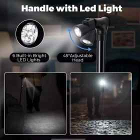 Camping Hiking Walking Stick 5 Level Height Adjustable Folding Walking Cane with LED Light And Alarm (Option: Default Title)
